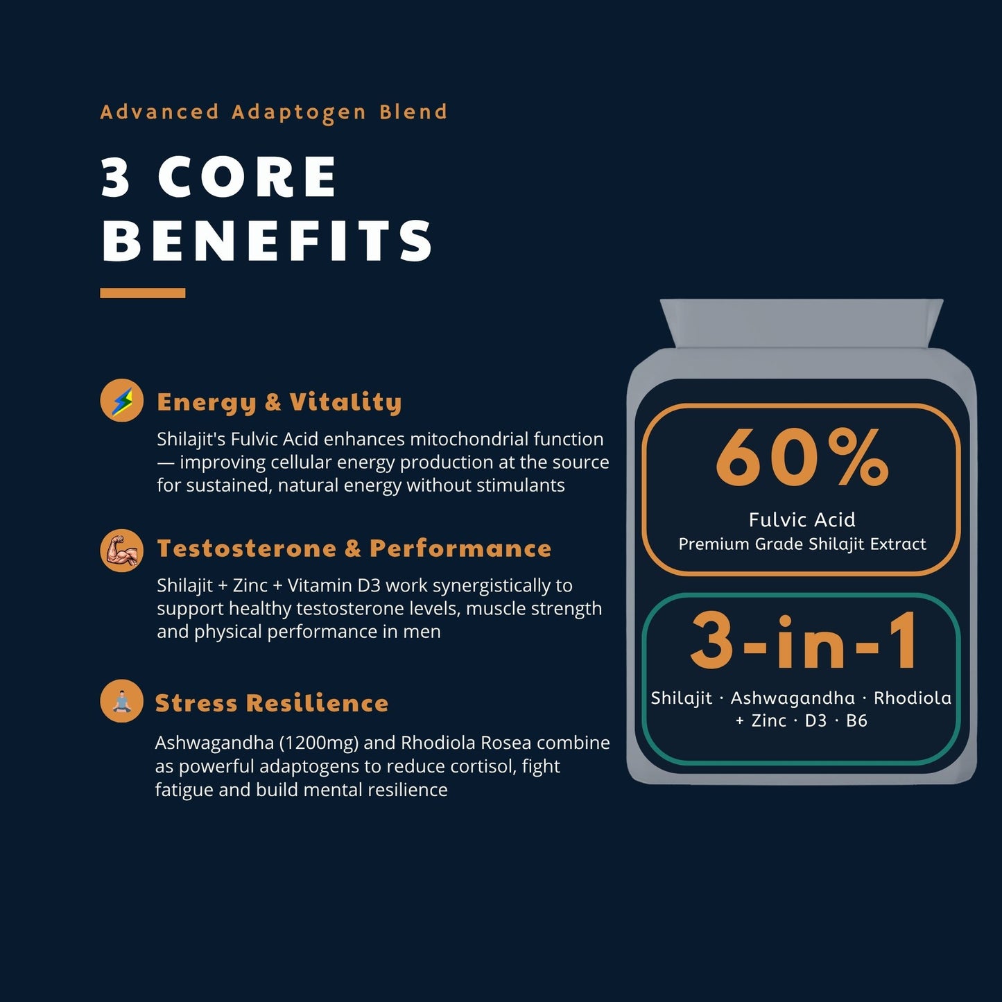 Shilajit & Adaptogen Complex Capsules