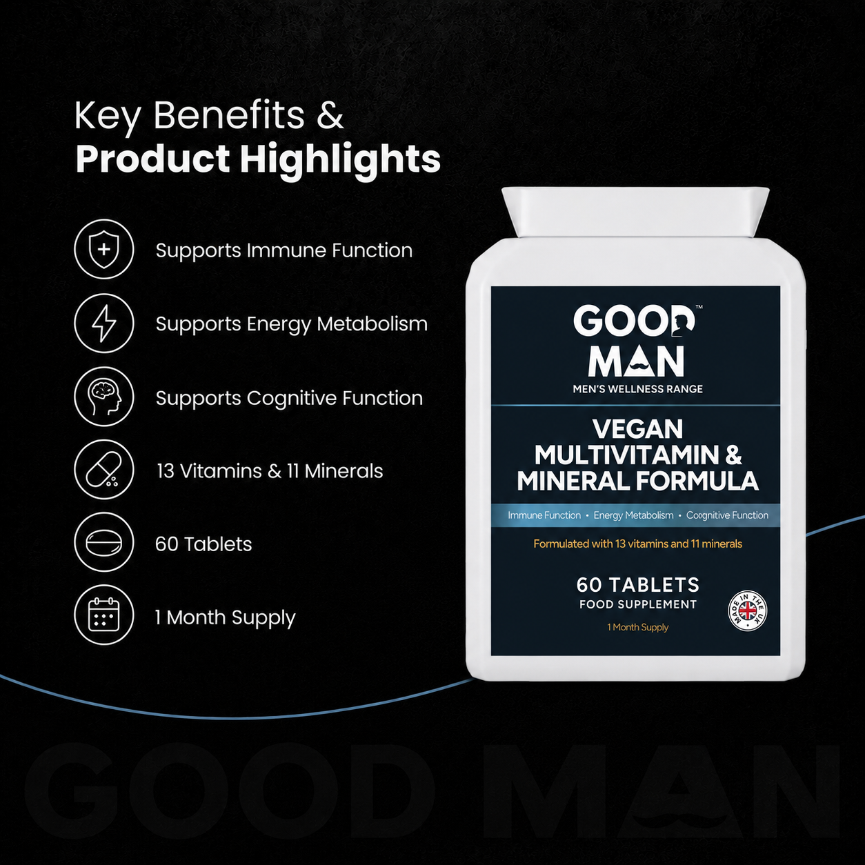 Vegan Multivitamin & Mineral Formula Tablets