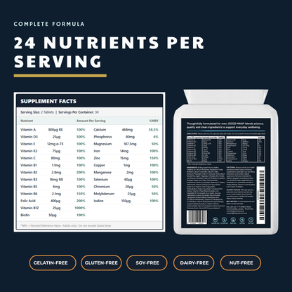 Vegan Multivitamin & Mineral Formula Tablets