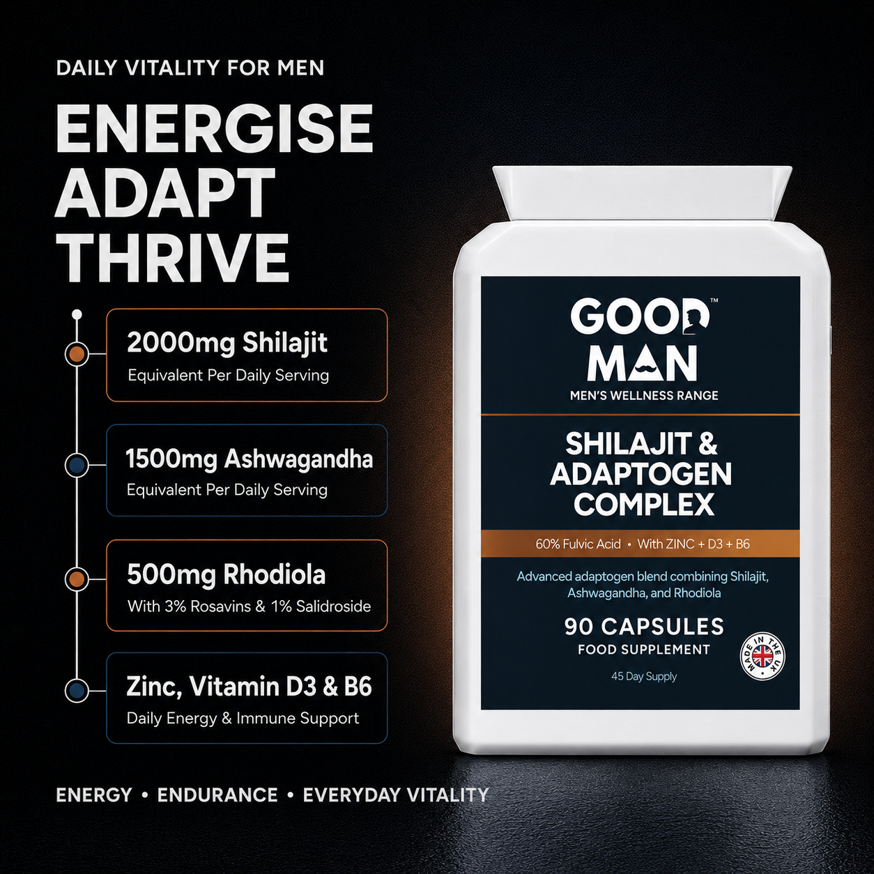 Shilajit & Adaptogen Complex Capsules
