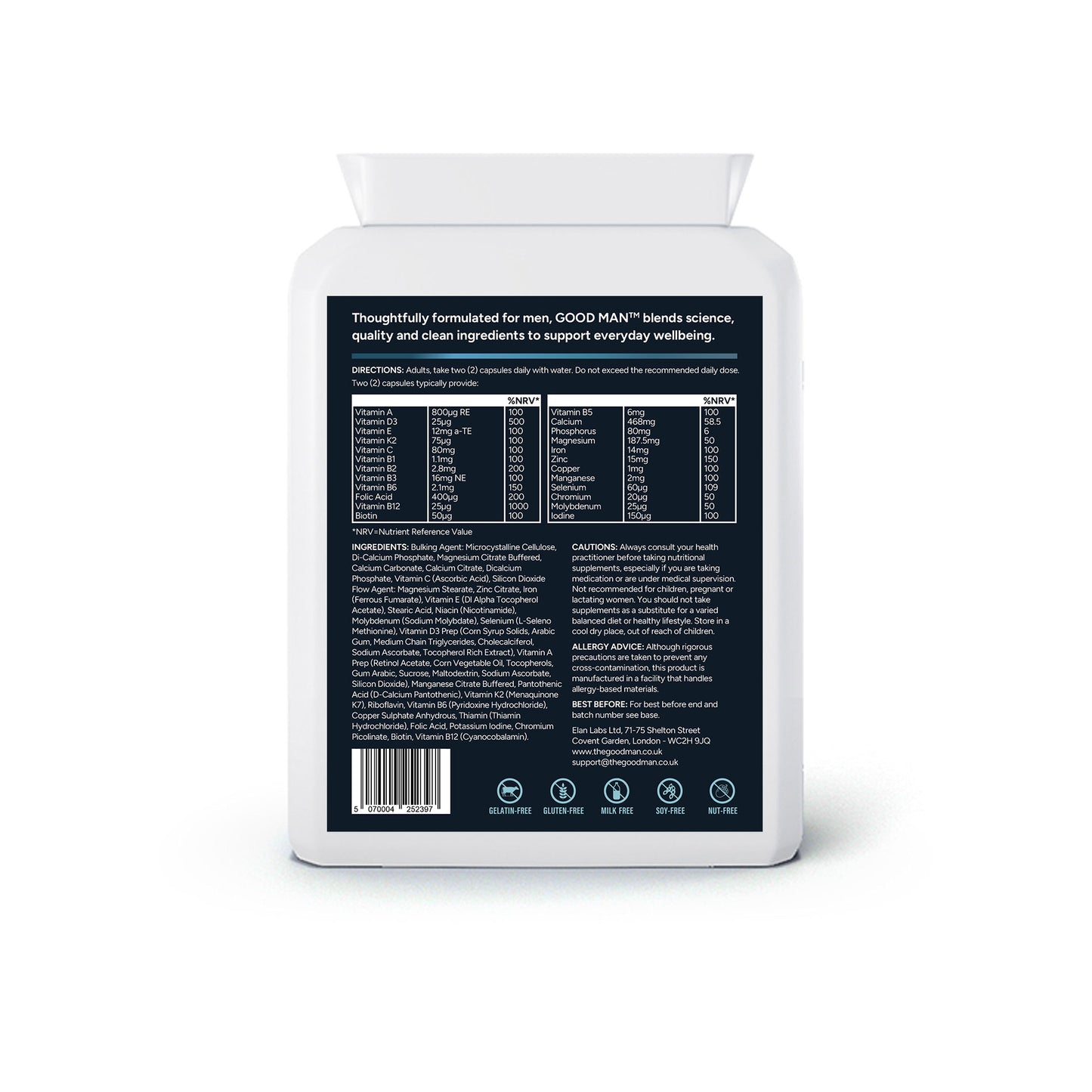 Vegan Multivitamin & Mineral Formula Tablets